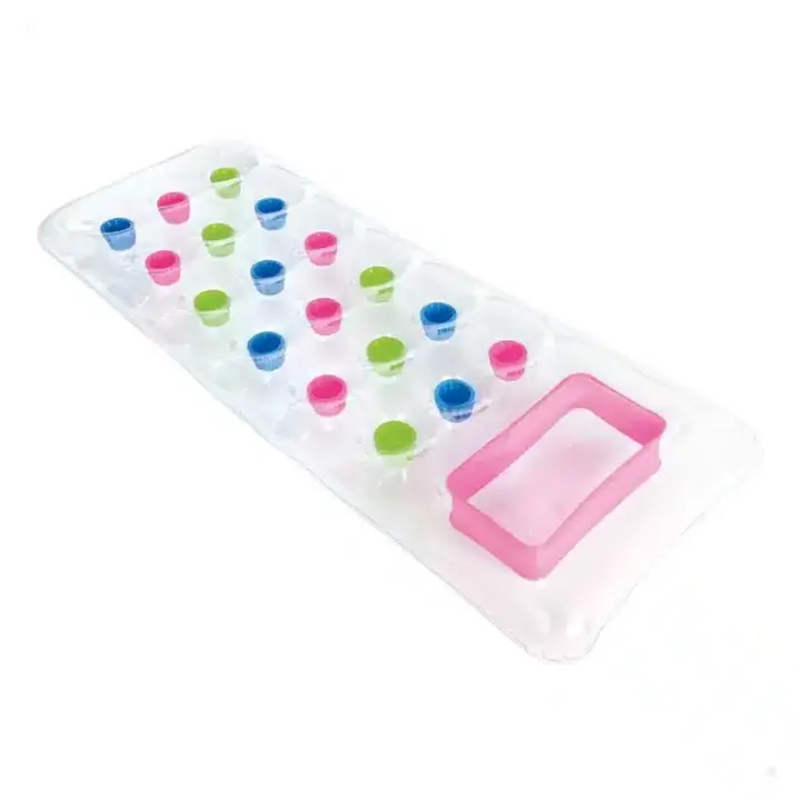 Colchoneta Hinchable de 18 Posavasos Trasnparentes Surtido Intex 59894 - 1