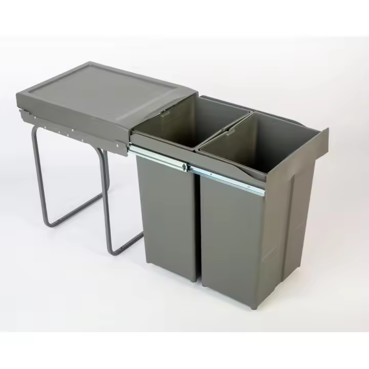 AZERO - Cubo Basura DE Gran Capacidad, para COCINAS, FIJACION Inferior Extraíble para MODULO DE 40, Color Antracita - 1