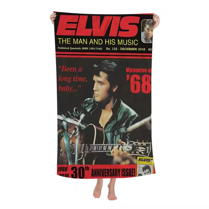 Toalla De Playa Elvis Para Niños Dibujos Animados Verano Absorbente Microfibra Grande Para Baño Piscina Viajes Toalla De Bano Rectangular Tamaño 76x182 Cm - 1