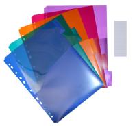 Pack 5 Separadores XTRA A4 Supra Colors en 5 Colores para todas las Carpeta de Anillas - Separadores en Polipropileno 100% ECO con Bolsillo y 10 indicadores adhesivos by Office Box. - details 0