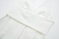 Conjunto De Traje Para Mujer TRAF Con Cuello Colgante Y Chaqueta De Botones Estilo Inglés Pantalones De Cintura Alta Casual - details 29