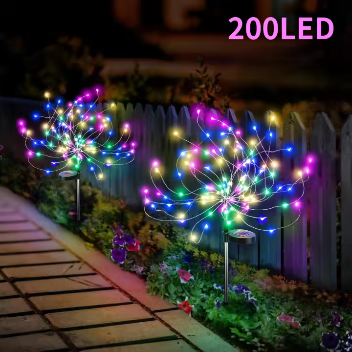Luces De Jardín LED De Fuego Solar Para Exterior Iluminación De Camino Decoración De Fiesta Y Boda En Navidad - 1