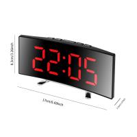 Reloj De Mesa Digital LED Con Espejo Pantalla Grande De 6 Pulgadas Reloj De Alarma Creativo Recargable Por USB Y Pilas Potencia Batería Reloj De Noche Para La Cama - details 12