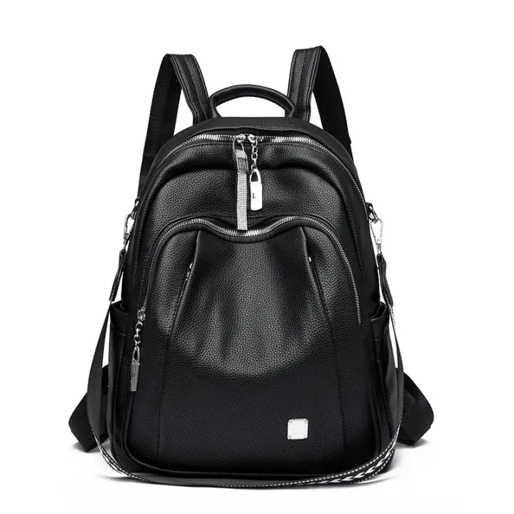 Mochila de cuero para Mujer, Bolso de un solo hombro, Bolso Escolar, Bolso de viaje de gran capacidad, Bolso casual de moda versátil - 1