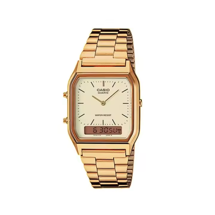 Casio Reloj Retro Unisex Dorado con Alarma y Cronómetro - 1
