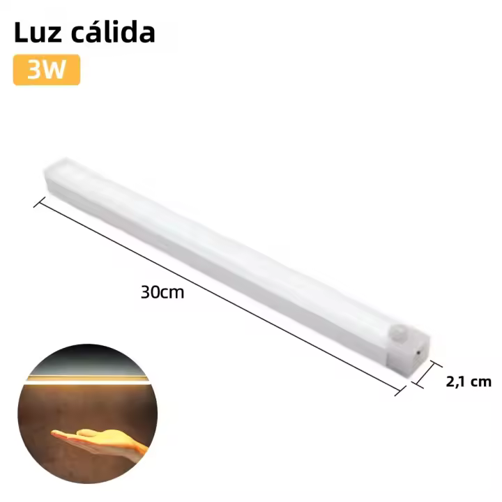 Lámpara LED Recargable Por Sensor De Movimiento Magnética Wireless USB Para Armario Habitación Cocina Pasillo Tubo Detector Bulbo - 1