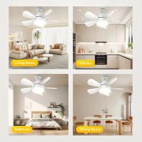 Ventilador De Techo 16 Pulgadas 2-en-1 Con Luz Y Control Remoto Luz Dimmable E27 Soporte Para Dormitorio Sala De Estar Cocina Oficina Baño - details 4