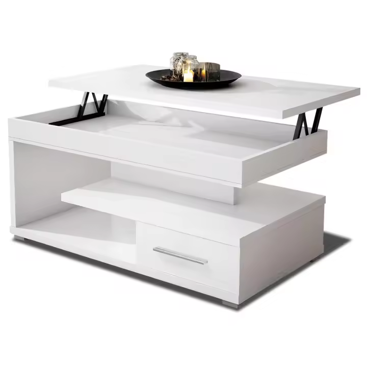 Mesa Centro Easy Live Elevable Blanca de alta calidad - ¡Ideal para tu hogar! - 1