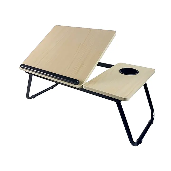 Bandeja para Cama Desayuno - Mesa Plegable para Portátil - Bandeja Abatible - Mesa Pequeña para Ordenador Dormitorio Salón Comedor, Madera DISPONIBLE EN DOS COLORES (Blanco, Natural, Wengue) - 1