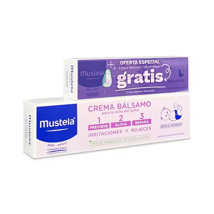 Mustela Pack Ahorro - Crema Bálsamo 1 2 3 para ña zona del pañal - 150ml+50ml - 1