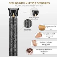 Cortadora De Pelo Para Hombres Con Gran Capacidad De Batería Y Pantalla De Visualización De Energía Rozumna Fork Máquina De Afeitar Barbería Clip T9 - details 1