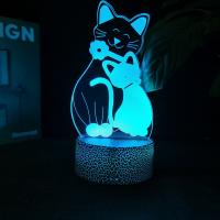 Lámpara De Noche LED 3D Ilusión De Queso Gato 16 Colores Auto Gradiente Con Interruptor Táctil Y USB Regalo Para Niños - details 9
