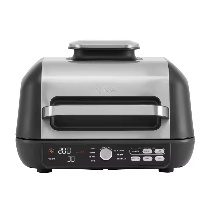 Ninja Foodi MAX PRO Health Grill - Parrilla con Plancha y Freidora de Aire - 7 Funciones de Cocción - Dos Placas - Gris/negro - Barbacoa y Parrillas - 1