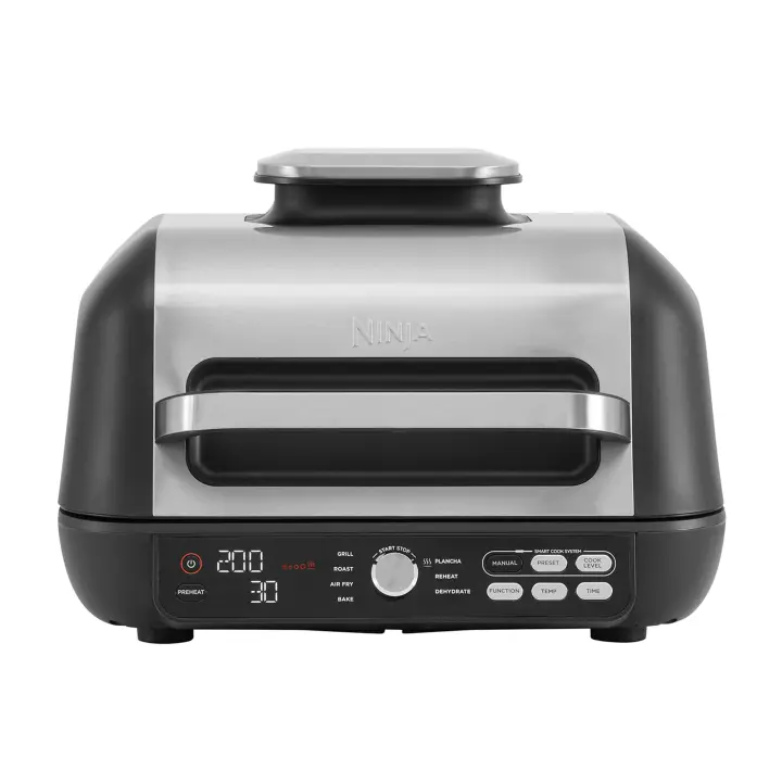 Ninja Foodi MAX PRO Health Grill - Parrilla con Plancha y Freidora de Aire - 7 Funciones de Cocción - Dos Placas - Gris/negro - Barbacoa y Parrillas - 1
