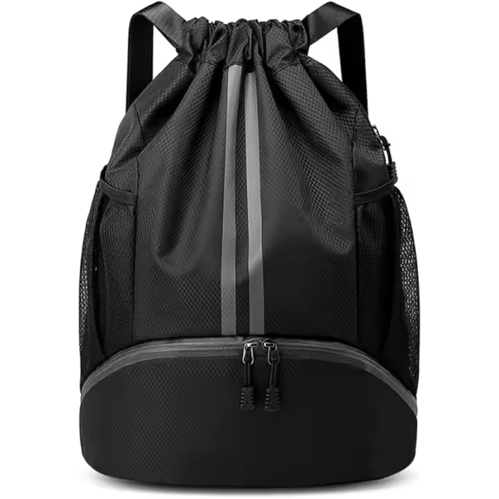 Bolsas con Cordón, Bolsas de PE Imperables de Canvas Oxford con Cordón con Bolsos de Malla, Mochila Deportiva Escolar - 1