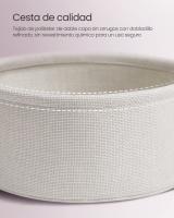 Mesa Auxiliar Redonda con Cesta de Tela - Espaciosa Mesa Lateral para Salón, Dormitorio o Mesita de Noche, Estilo Moderno, Disponible en Varios Colores - details 54
