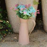 Vaso De Flores Vintage Chic Beige 20cm Jarrón De Metal En Forma De Taza De Café Decoración Para El Hogar Jarrón De Tinata - details 1