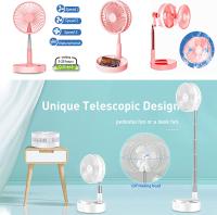 BIT Ventilador Recargable Extensible Plegable Blanco, Ventilador de pie y de Mesa con 4 nivel de Velocidad, 2 Baterías incorporada, total 7200 mAh, Altura Regulable, Cargando Via USB para Hogar, Cama, Oficina y Escritorio, Blanco - details 4