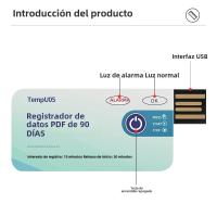 Logger De Temperatura TempU05 Mini Termómetro Grabador De Temperatura USB Para Almacén Y Almacenamiento Reporte PDF 60-90 Días - details 5