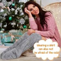 Calcetines Largos De Pena Para Mujer Invierno Cálidos Y Suaves Leggings De Muñeca Sobre Rodilla Calentadores De Piernas Y Pies - details 10