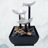 Fuente De Agua Para Decoración De Oficina Y Hogar Cascada Interior Estilo Paisajístico Feng Shui Figura De Mesa De Plástico - details 0