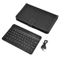 Miniteclado inalámbrico con Bluetooth y Funda de cuero PU para Smartphone y tableta, recargable, 4,5-6,8 pulgadas - details 1