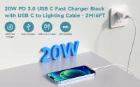 Cargador 20W con Cable lightning Carga Rapida 1m 1.5m, 2m Compatible  20w, Adaptador Tipo C, Cargador USB C con Cable de Carga Rápida PD3.0 20W para iPhone 14 13 Fuente de Alimentación de Cargador Rápido USB C con Cable Tipo C a L de 2M para iPhone 12 11 - details 0
