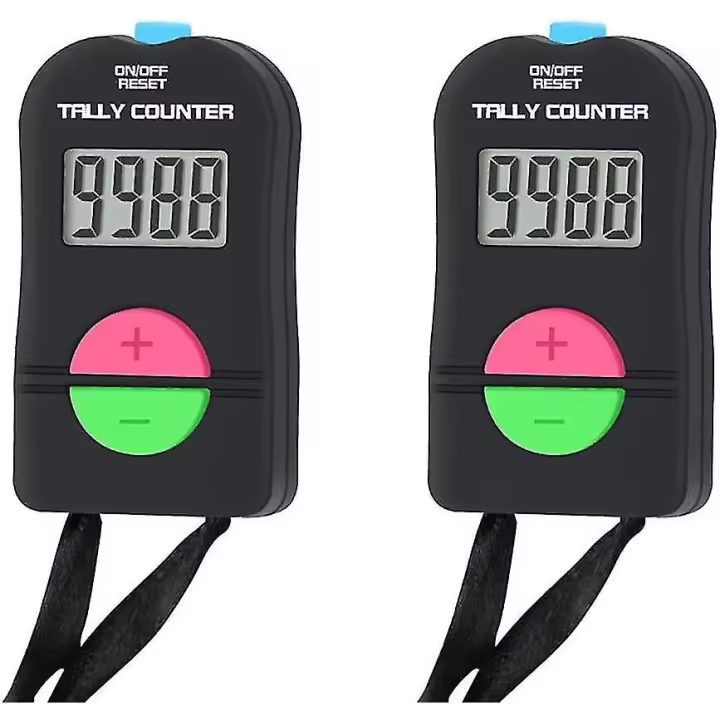 2 unids Contador electrónico, Contador digital de Cuenta manual electrónico clicker with Cordón añadir restar Modelo - 1