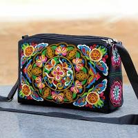 Bolso Bandolera De Nylon Para Mujer Con Bordados De Flores Capacidad Grande Estilo De Lujo Bolsos De Hombro Para Viajes - details 9