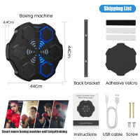 ntrenador de boxeo musical inteligente,  máquina de boxeo de respuesta electrónica LED,  bolsa de arena colgante de pared,  Compatible con Bluetooth para niños y adultos ntrenador de boxeo musical - details 7