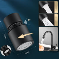 Extensor De Grifo Rotativo 360° Negro Cobre Ajustable 2 Modos Regla De Lavabo Boquilla Grifo Rotatorio Antisalpicaduras Tapón Bucinero - details 4
