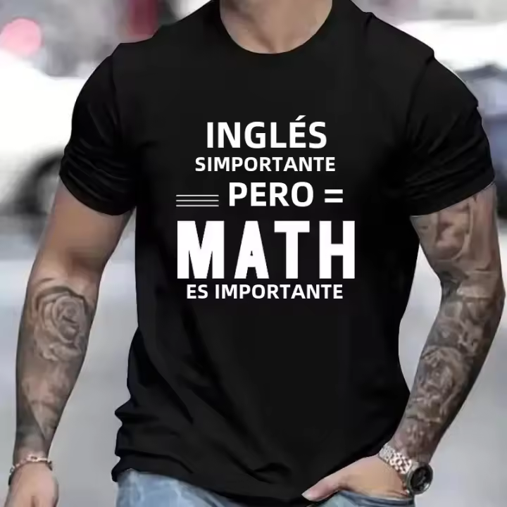 Camiseta Casual Para Hombres Con Impresión De Importancia Del Matemáticas Camiseta De Verano De Manga Corta Transpirable Ligera Y Secado Rápido Protección Solar - 1