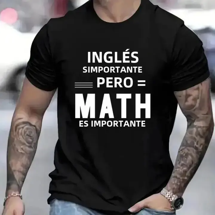 Camiseta Casual Para Hombres Con Impresión De Importancia Del Matemáticas Camiseta De Verano De Manga Corta Transpirable Ligera Y Secado Rápido Protección Solar - 1