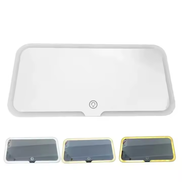 Espejo De Maquillaje Para Coche Con Visera Solar LED 3 Modos Ajuste Táctil Carga USB Accesorios Automotrices Espejos Cosméticos - 1