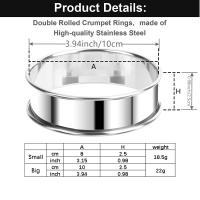 3pcs Anillos De Hornear De Acero Inoxidable No Adherente Molde Para Muffin Y Crumpet Versátiles Para Tartas Y Pasteles Herramientas De Pastelería - details 2