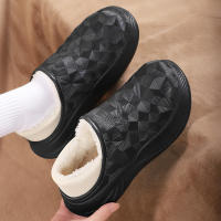 Zapatillas De Algodón Para Hombre Invierno Impermeables Con Peluche Interior Y Exterior Casuales Adecuadas Para El Hogar Y Exteriores Mantienen Calientes Medias Mitad Zapatos Plana Unisex - details 12