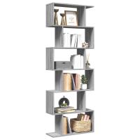 vidaXL Librería divisor 6 niveles madera ingeniería 70x24x193cm en color Blanco/Roble Sonoma/Marrón roble y más - details 5
