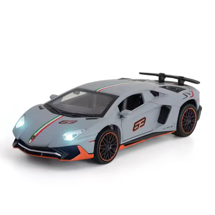 Coche De Deportes a Escala 1:32 Lambor Aventador SVJ LP780-4 Modelo De Metal Con Puertas De Ciseco Abiertas Y Sonido Luz Juguete Para Hobby - 1