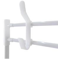 Zapatero de Metal de 5 niveles, estante para sombreros, árbol de salón ajustable con 16 ganchos de suspensión de Metal, cubierta lateral para entrada, baño, sala de estar - details 1