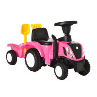 HOMCOM Tractor para Niños de 12-36 Meses con Remolque Extraíble Coche Correpasillos con Bocina Faros Pala Asiento de Suelo 25 cm y Rastrillo Carga 25 kg 91x29x44 cm - details 0