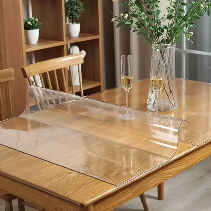 Mantel De PVC Transparente Y Mate Impermeable Y Resistente Al Aceite Para Cocina Y Comedor Cubierta Rectangular De Vidrio Suave - 1