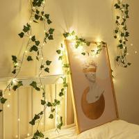 1Pack De Vinateras Artificiales De Iva Con 20 Luces De Cadena LED Hojas De Falso Árbol Para Decoración De Pared Habitación Jardín Oficina Bodas - details 3