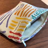 Bolso De Maquillaje Para Mujer En Terciopelo Estampado De Rayas Clásicas Organizador De Belleza De Viaje Estuche De Cosméticos Unisex - details 2