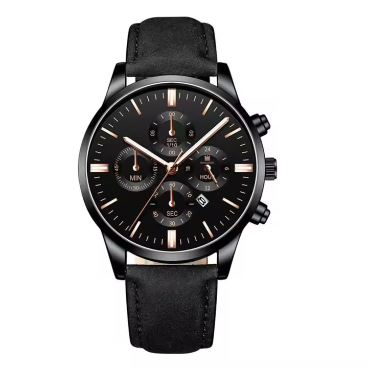 Reloj De Pulsera Para Hombres Y Mujeres Minimalista Elegante Reloj De Cuarzo De Moda Resistente Al Agua 3Bar Material De Cuerda Simulada Y Caso De Bronce - 1