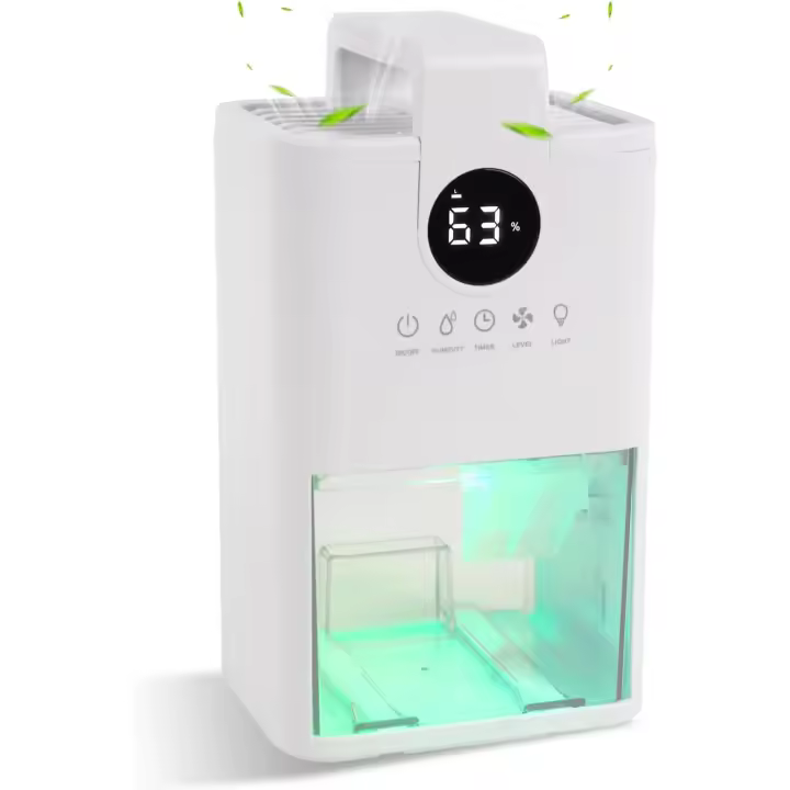 BIT Deshumididiadores 5 en 1 para el Hogar Deshumididifiadores Portátiles with Mango hasta 600 m² para Sótano with TemporizadorNivel Apagado Automático de Luz de 7 ColoresIdeal para - 1