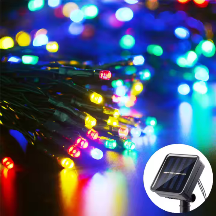 Garland De Luces De Fairy Solar LED 8 Modos Para Jardín Exterior Decoración De Navidad Boda Fiesta Lámpara De Ceniza 5/7/12/22M - 1