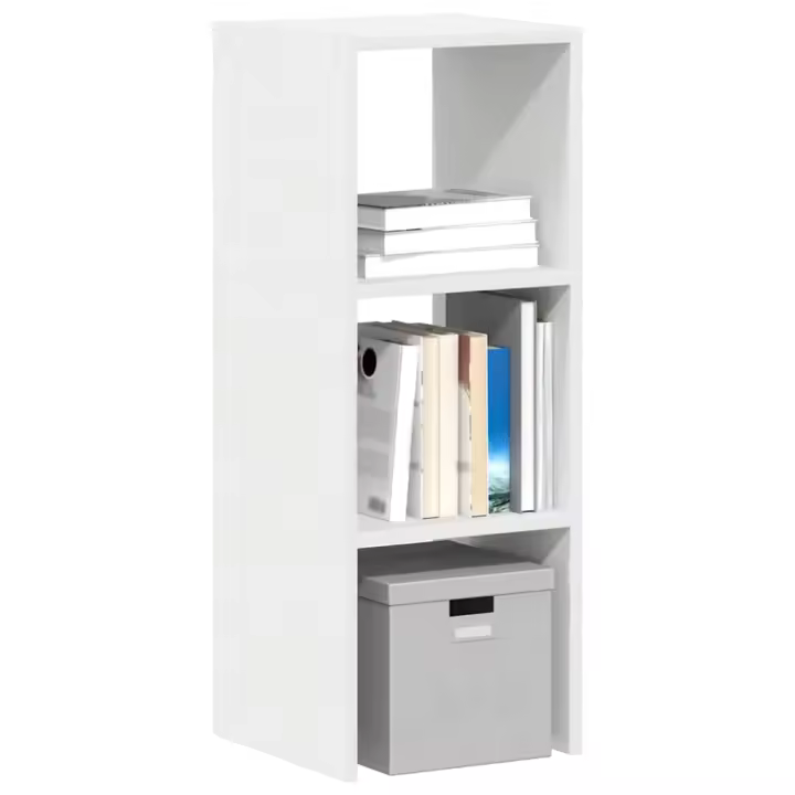 vidaXL Librería apilable madera contrachapada blanca 30x30x80 cm en color Blanco/Gris hormigón/Roble Sonoma y más - 1