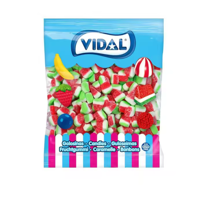 Vidal Golosinas. Mini Tajadas Sandía. Bolsa de 1kg - 1