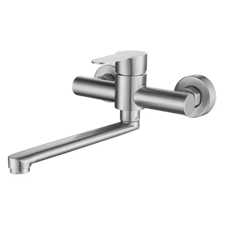 BIT Grifo de cocina montado en la pared Mezclador de fregadero giratorio de 360 ° Grifo de cocina de acero inoxidable 304, cepillado - 1