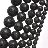Piedras De Lava Negras Naturales 4-12mm Redondas Para Hacer Joyas Perlas Volcánicas Para Creación De Joyería - details 5
